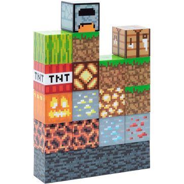 Paladone Minecraft Block Building Lamp 16 Rearrangeable Light Blocks