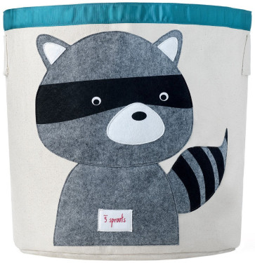 3 Sprouts Canvas Storage Bin Raccoon