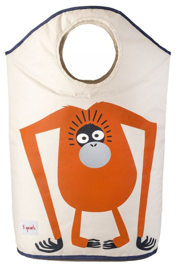 3 Sprouts Canvas Storage Laundry Hamper Orangutan
