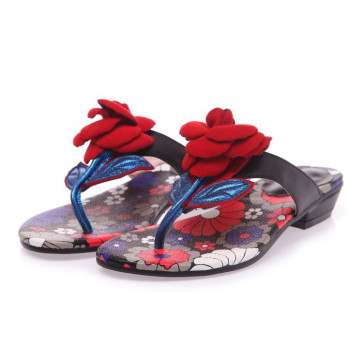Syyan Ladies Beach Flowers Toe Flip Flops Sandals