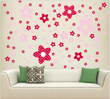 Pink Stars Wall Decal Sticker