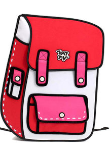 3D 2D Effect Cartoon Paper Bag Comic Backpack Bag
