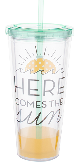Tanana Summer Iced Drink Tumbler with lid and straw 640ml, 22oz