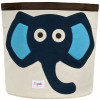 3 Sprouts Canvas Storage Bin Elephant Navy