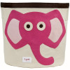 3 Sprouts Canvas Storage Bin Elephant Pink