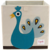 3 Sprouts Canvas Storage Box Peacock